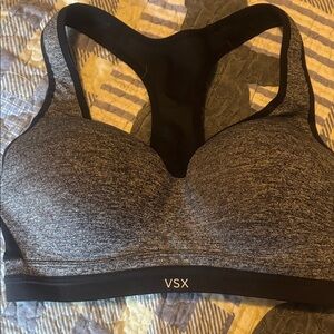VSX Heathered Black Sports Bra
